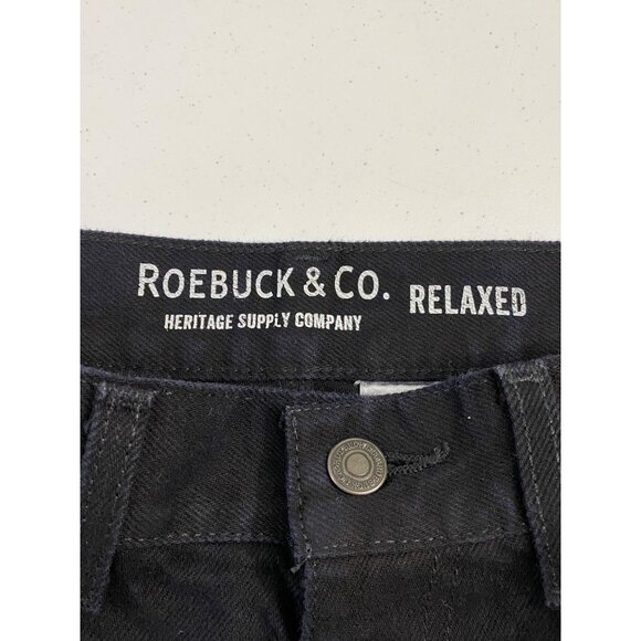 Roebuck & Co Relaxed Black Jeans Men’s 32x34 Straight Leg Cotton - Picture 11 of 13